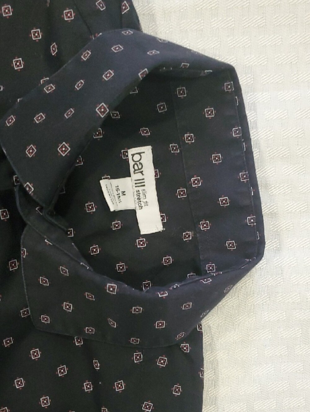 Bar III Black Button-Down Shirt with Small White Dot Pattern - Picture 4 of 13